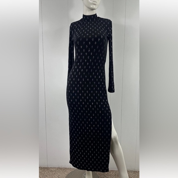 chinese dress ladies 90s Black Velvet Maxi Dress (S/M) main image 1